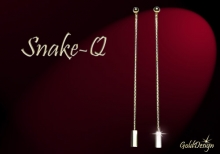 Snake Q - náušnice zlacené